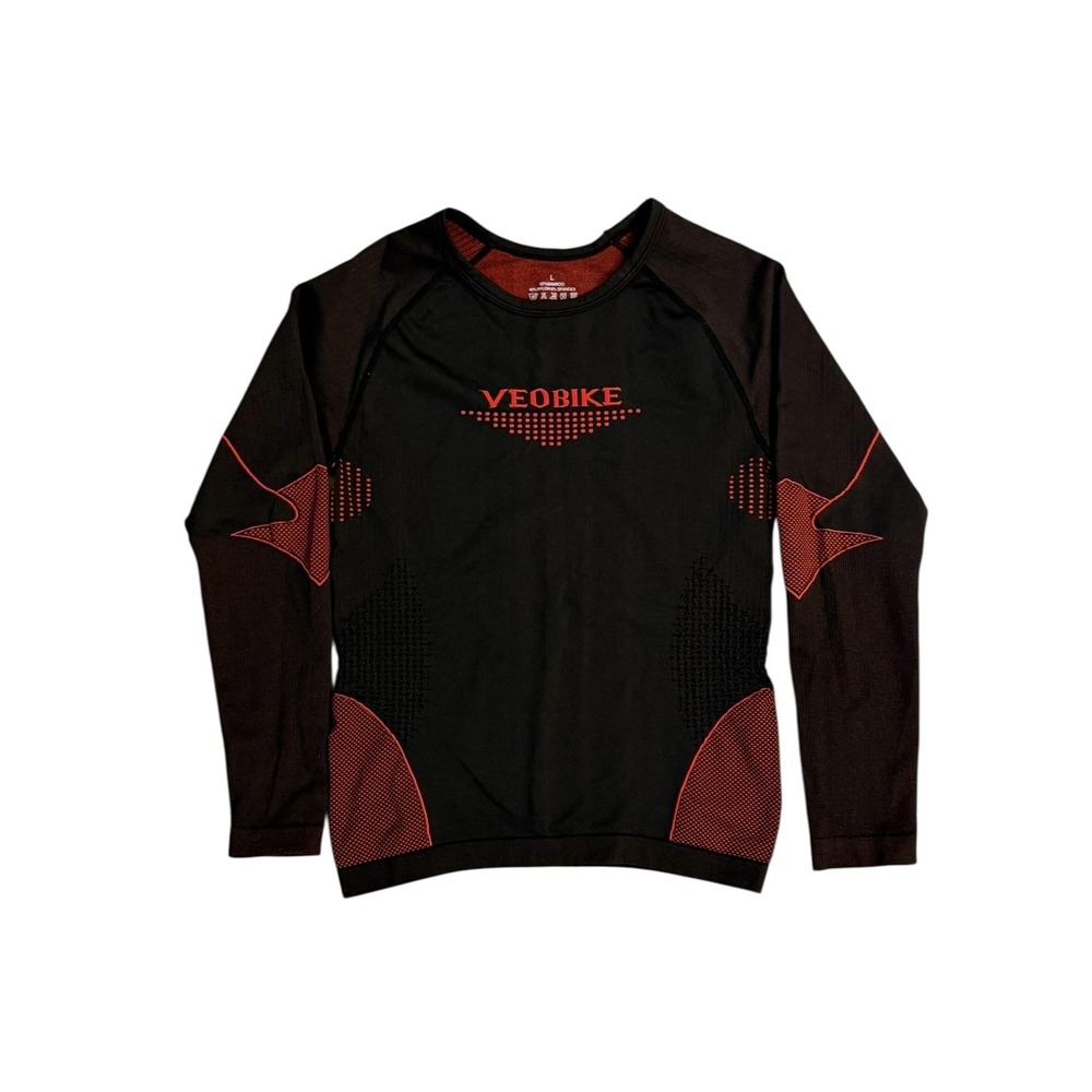 VEOBIKE Mens Cycling Shirt L Compression Base Layer Bamboo Thermal Top Outdoors